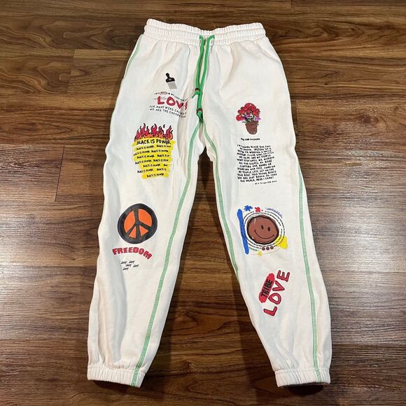 Forever 21 Tops - Forever 21 x Ron Bass Embroidered Sweatpant Black Is Power Colorful Women S FLAW